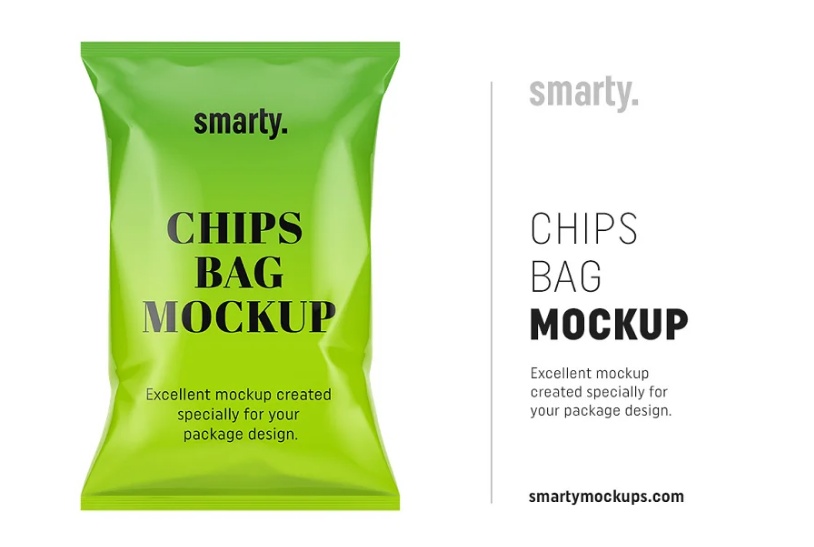 Glossy Chips Packaging Mockup