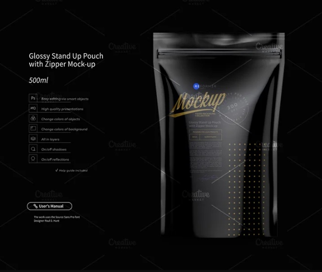Glossy Stand Up Pouch Branding