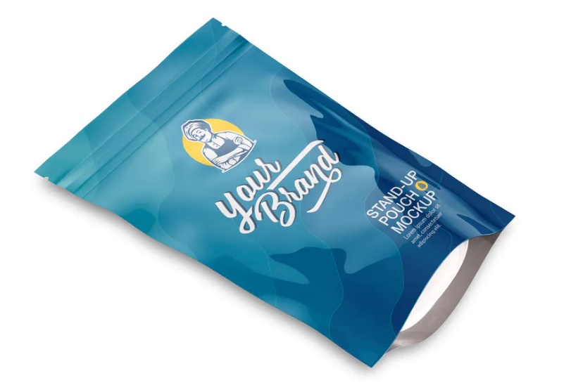 Glossy Stand Up Pouch Mockup PSD