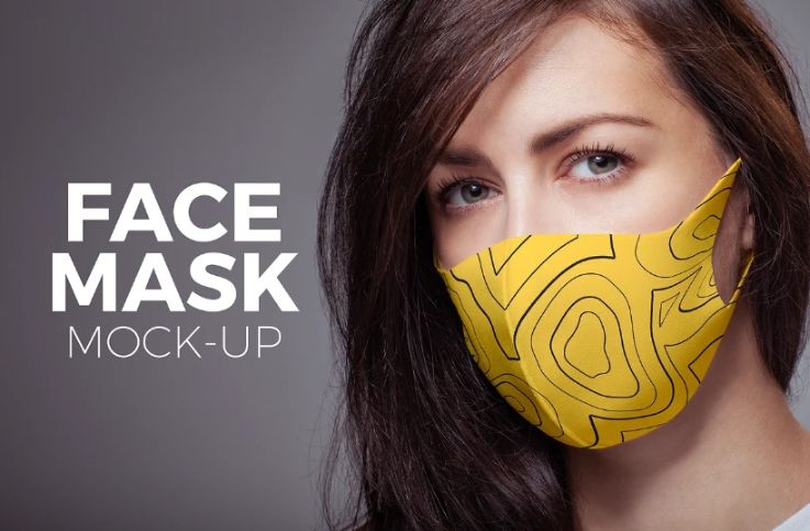 High Quality Face Mask Mockup PSD