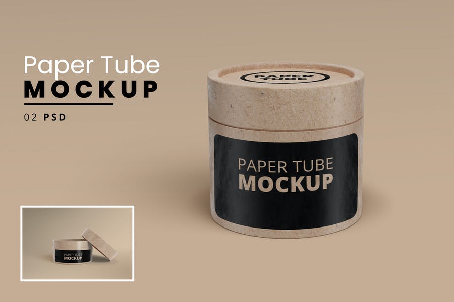 Small Paper Tube Packaging Mockup