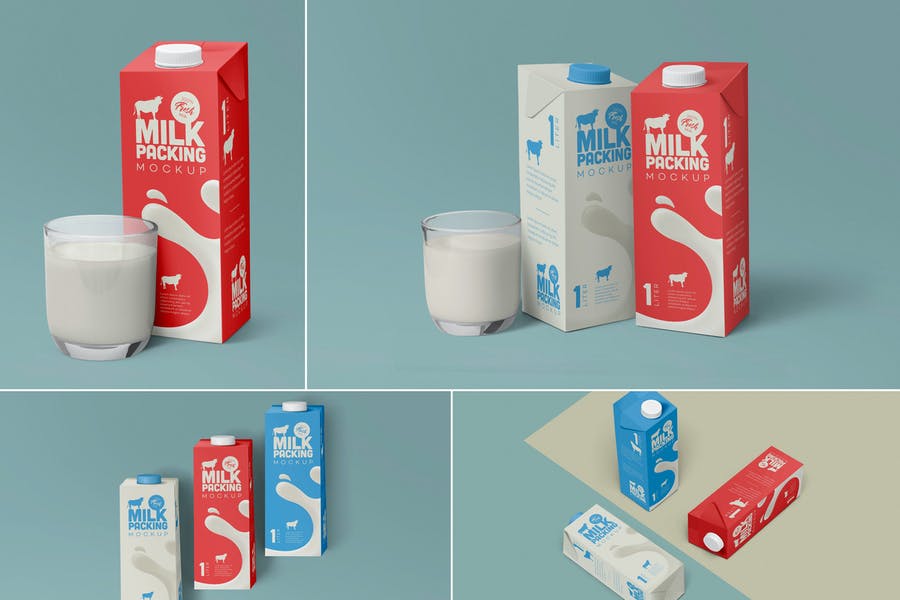 High Resolution Milk Packaging Mocup