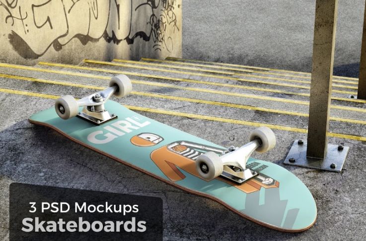 High Resolution Skateboard Mockup PSD