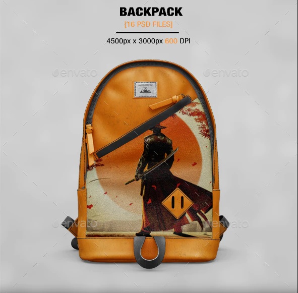 Hipster Backpack Mockup PSD