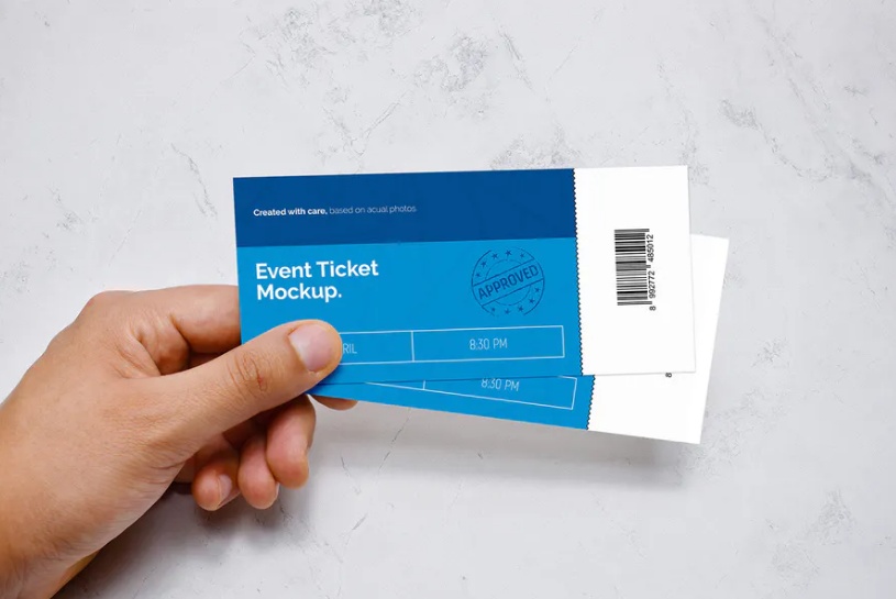 Holding Event Tickets Mockup