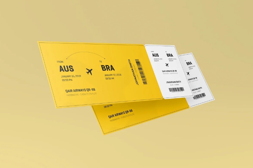 In Air Tickets Mockup PSD
