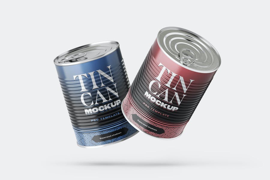 In Air Tin Cans Mockup