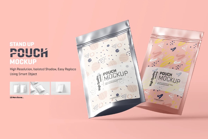 Isolated Stand Up Pouch Mockup