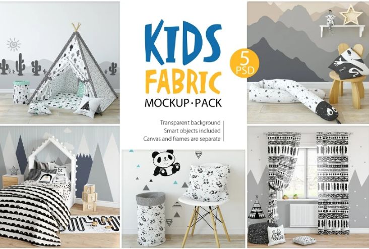 Kids Fabric Mockup PSD Pack