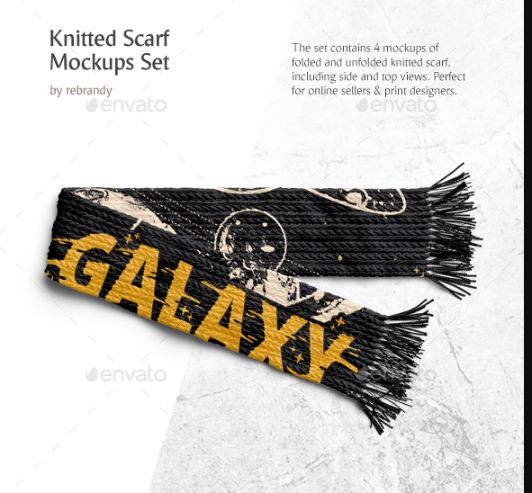 Knitted Scarf Mockup PSD