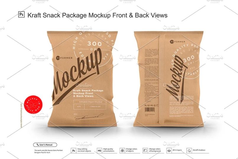Kraft Chips Packaging Mockup