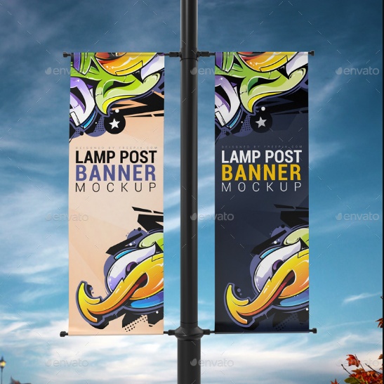 Lamp Pole Branding Mockup