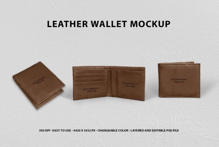 Leather Wallet Mockup PSD