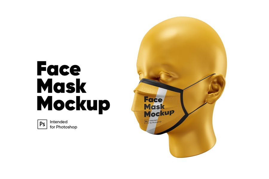 Mask Fabric Mockup PSD