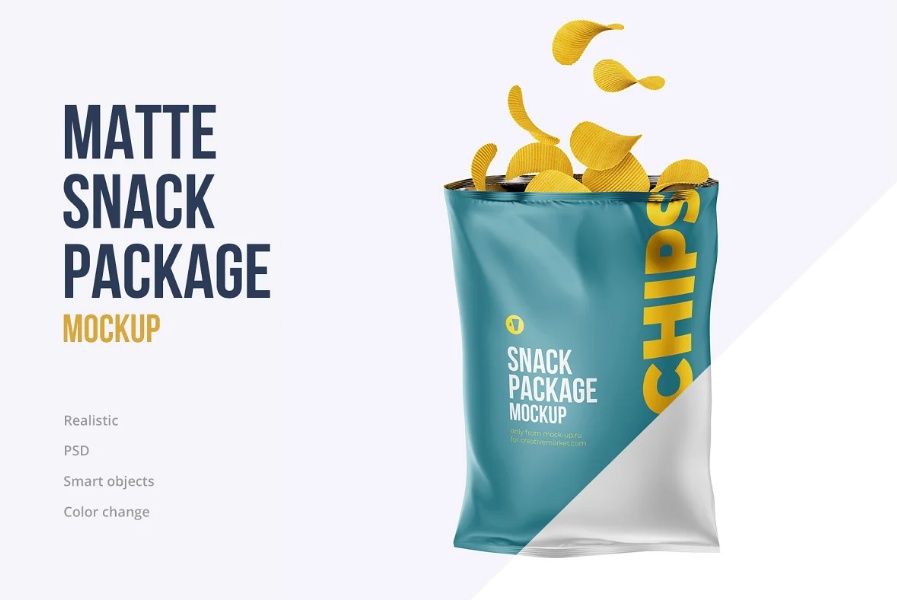 Matte Chips Packaging Mockup