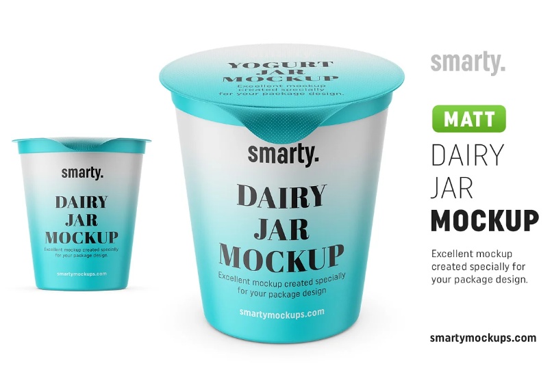 Matte style Yogurt Jar Mockup