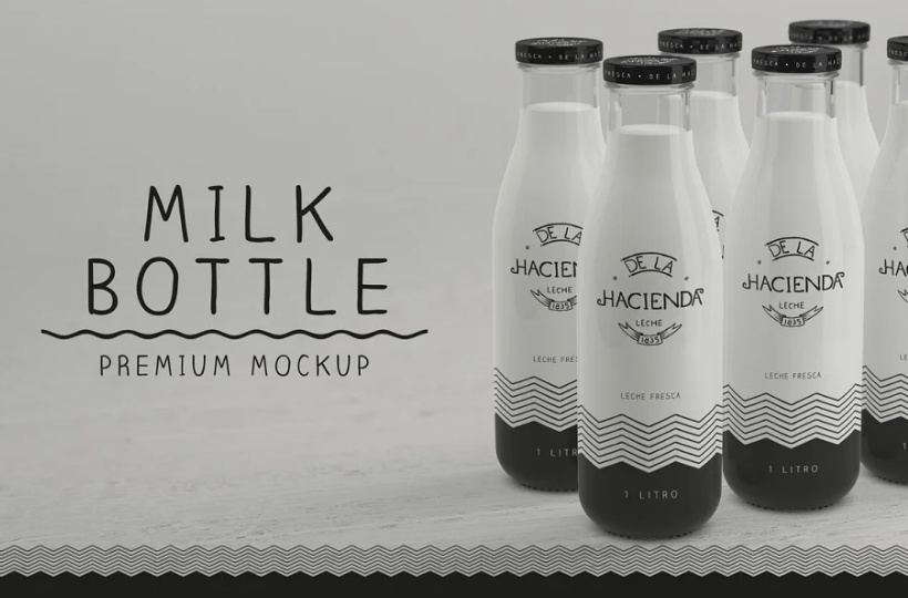 Milk Bottle Branding Mockup