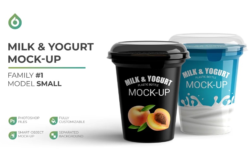 Milk and Yogurt Branding Mockup