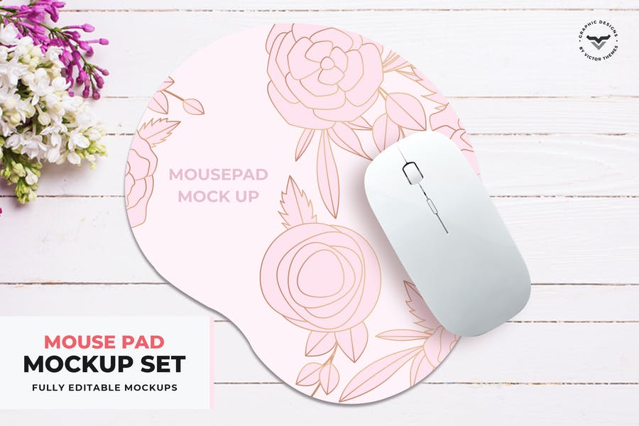 Mouse Pad on Table Mockup