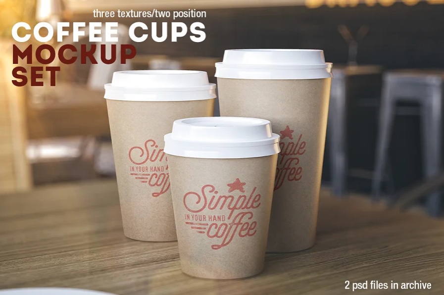 Multi Size Coffee Cup Mockup