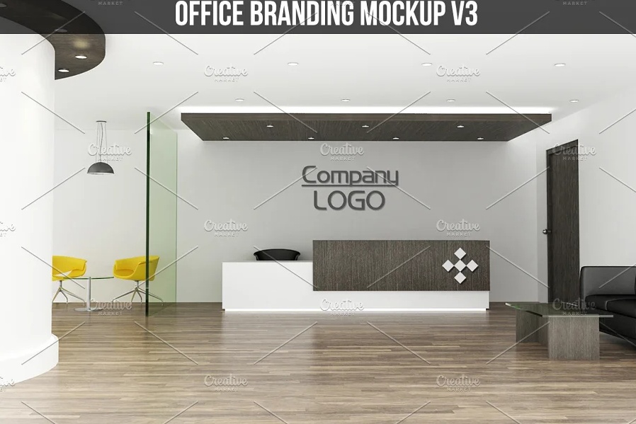 Office Reception Branding Mockup