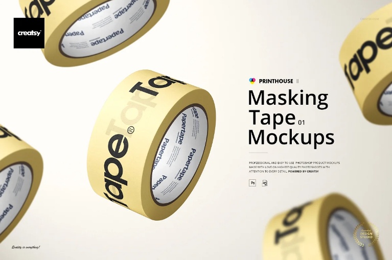 Personalized Masking Tape Mockup PSD