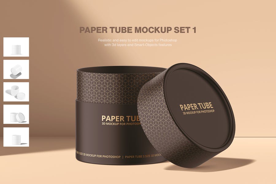 Photo Realistic Paper Tube Mockup