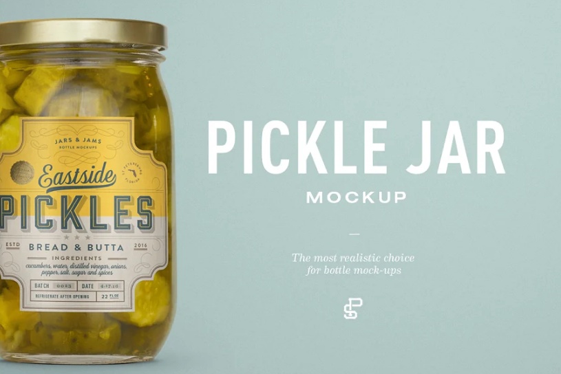 Pickle Jar Branding Mockup PSD