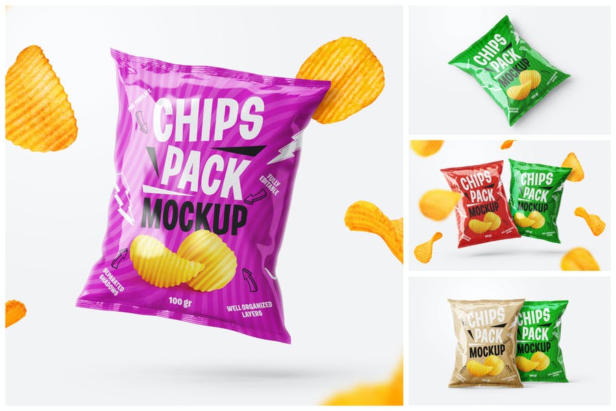 Potato Chips Packaging Mockup