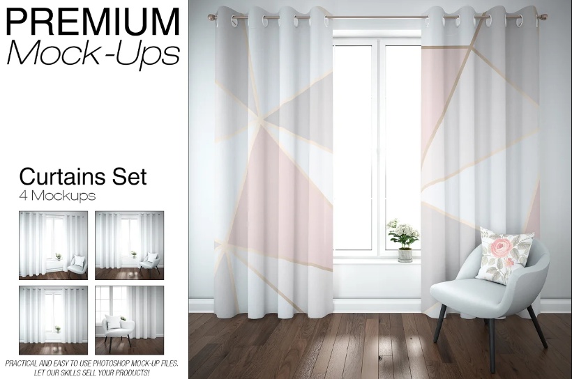 Premium Curtain Mockup Set