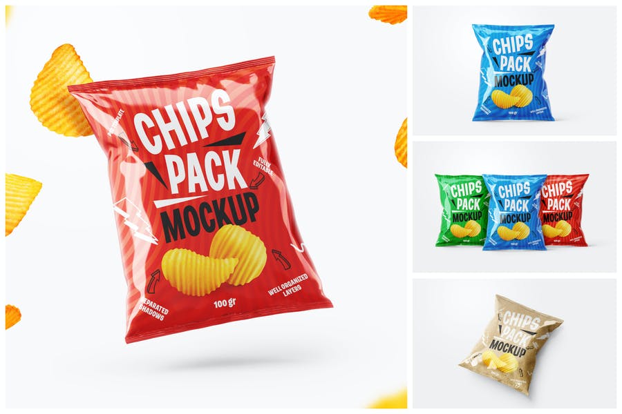Professional Chips Packaging Mockup