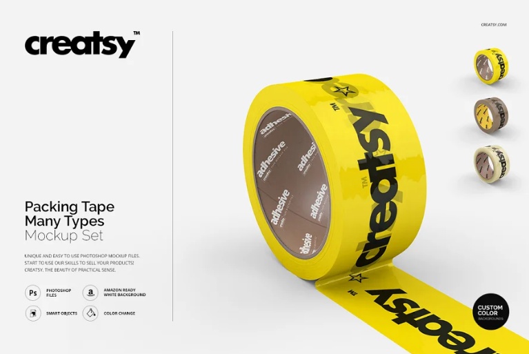 Professional Packaging Tape Mockup PSD