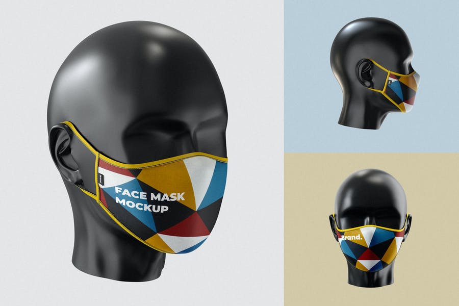 Realistic Mask Mockup Template