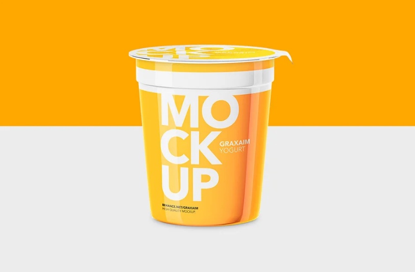Realistic Yogurt Cup Mockup PSD