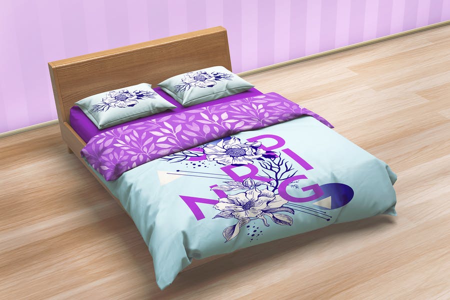 Simple Bed Mockup PSD