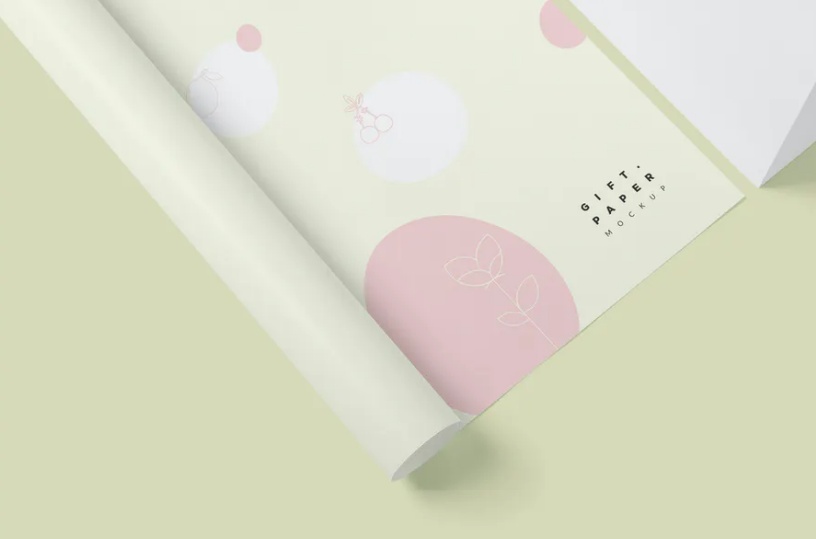Simple Gift Wrapping Paper Mockup