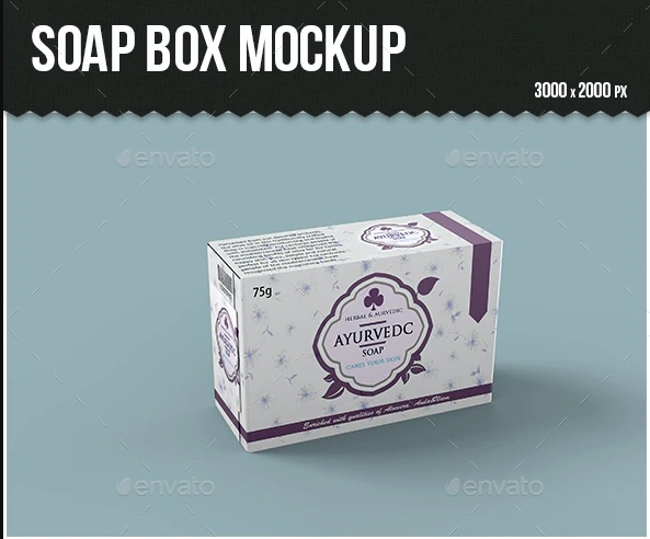 Simple Soap Box Mockup PSD