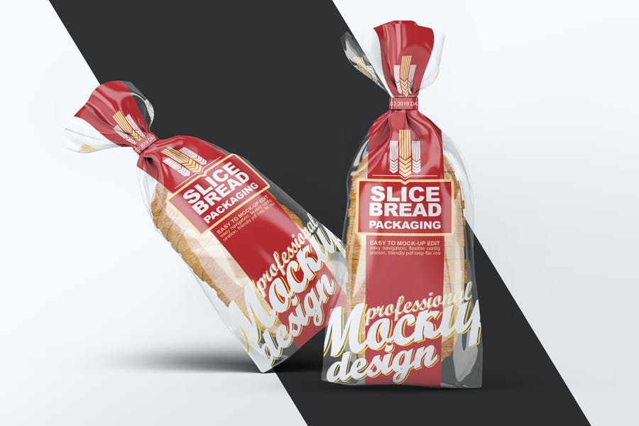 Slice Bread Packaging Mockup PSD