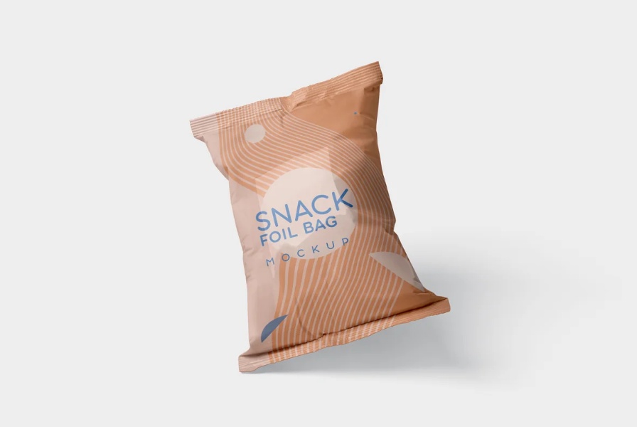 Snack Foil Bag Mockup PSD