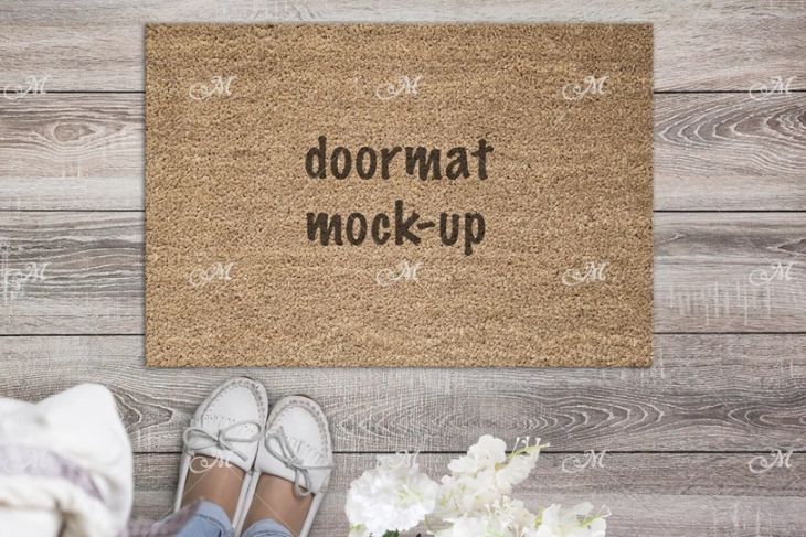 Spring Doormat Mockup PSD