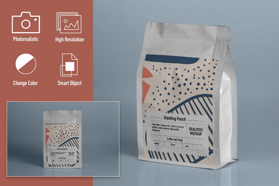 Standing Pouch Mockup PSD