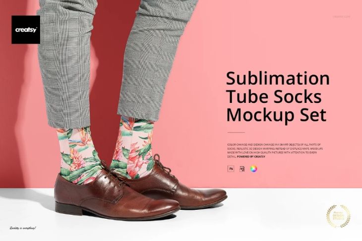 Sublimation Tube Sock Mockup PSD