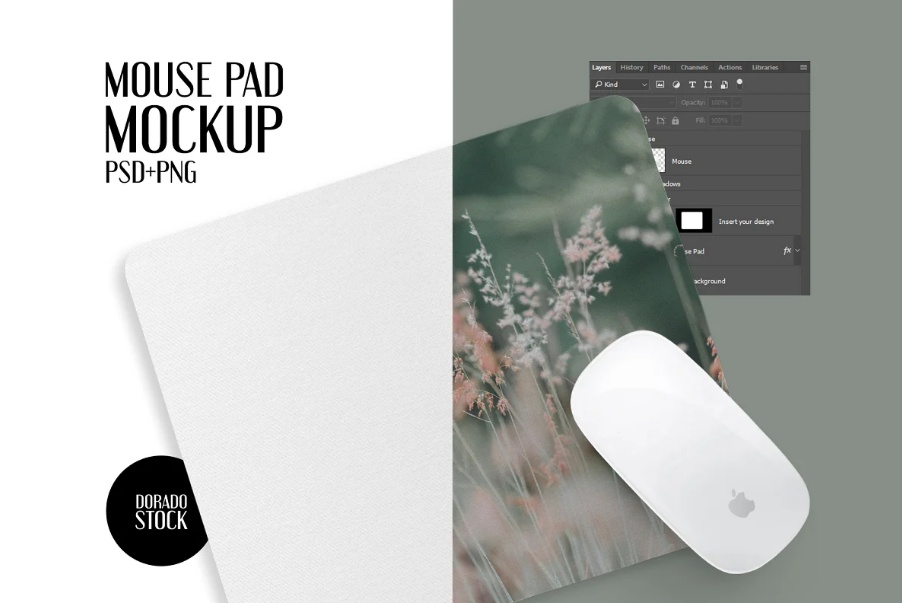 Top View Mouse Pad Mockup PSD