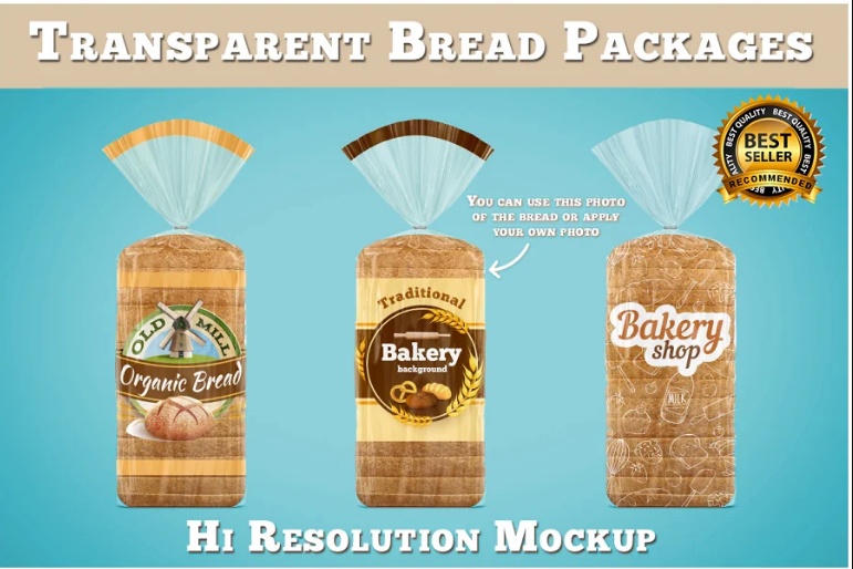 Transparent Bread Packaging Mockup
