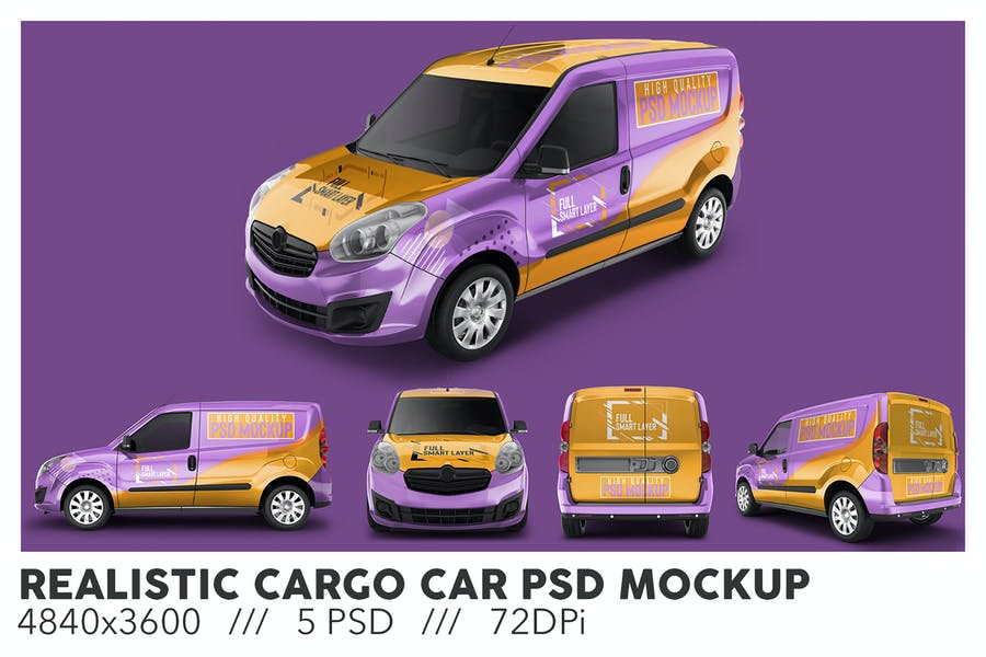 Ultra Realistic Cargo Van Mockup