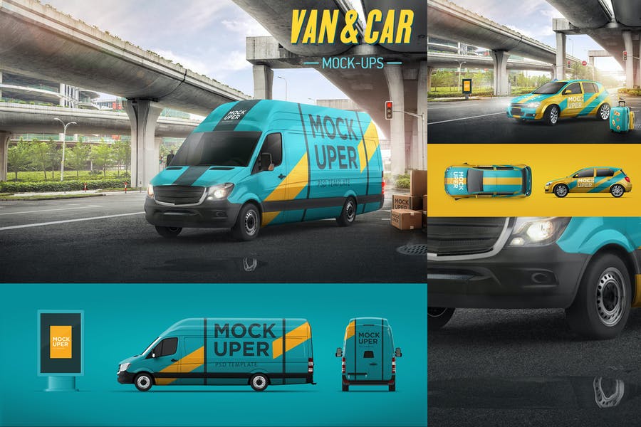 Van and Car Mockup Set