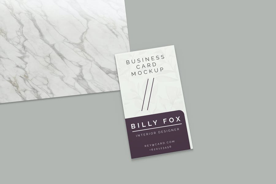 Vertical Elegant Business Card Mockup