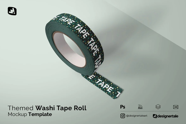 Washi Roll Tape Mockup PSD