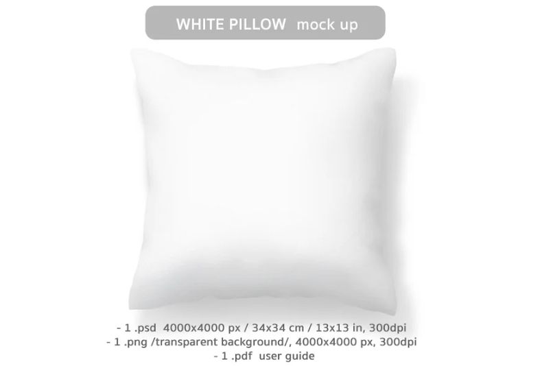 White Pillow Mockup PSD