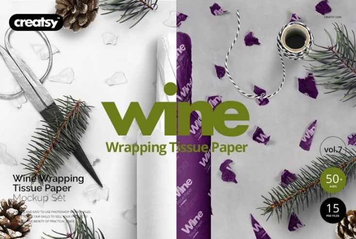 Wine Wrapping Paper Mockup